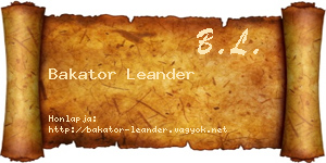 Bakator Leander névjegykártya
